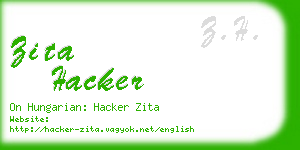 zita hacker business card